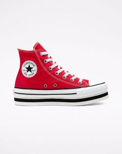 Converse Everyday Chuck Taylor All Star Bayan Platform Spor Ayakkabı Siyah/Kırmızı/Beyaz | 4819630-T